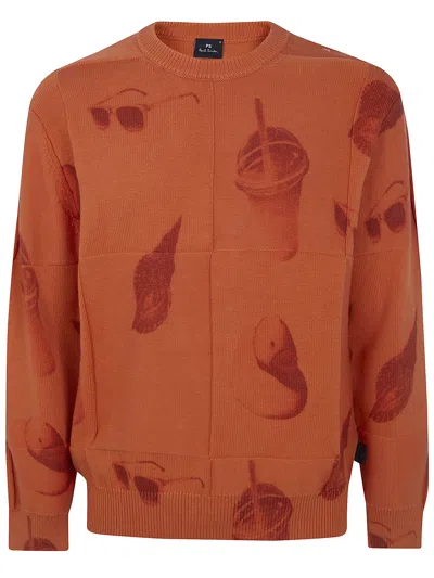 Ps By Paul Smith Ps Paul Smith Mens Sweater Crew Neck In Brown