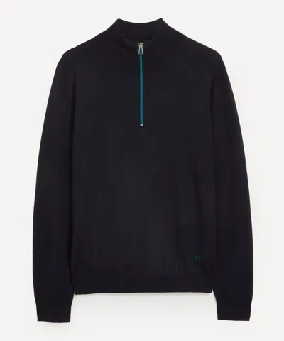 Ps By Paul Smith Ps Paul Smith Mens Zip Neck Sweater In Black