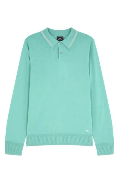 Ps By Paul Smith Ps Paul Smith Merino Wool Half-zip Sweater In Green