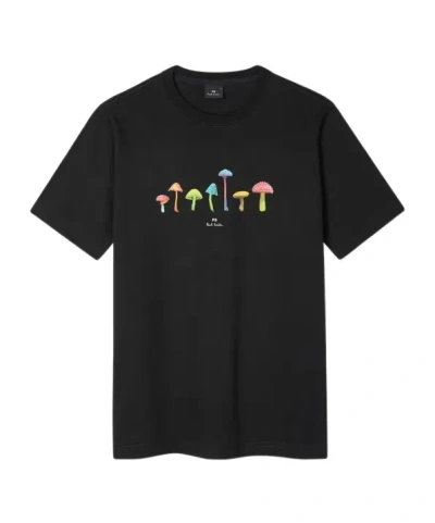 Ps By Paul Smith Ps Paul Smith Mushroom Print T-shirt In Black