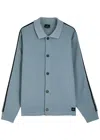 Ps By Paul Smith Pale Blue Cotton-blend Jersey Button Cardigan In Blue