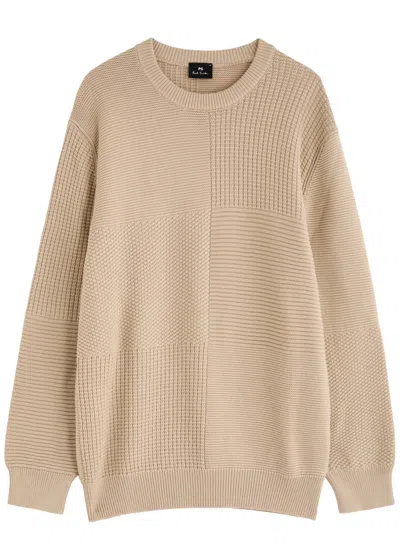 Ps By Paul Smith Ps Paul Smith Patchwork Cotton Jumper In Beige