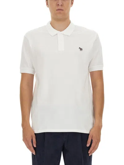 Ps By Paul Smith Ps Paul Smith Polo Shirt With Zebra Patch In White