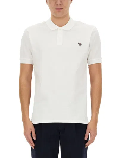 Ps By Paul Smith Ps Paul Smith Zebra-patch Polo Shirt In White