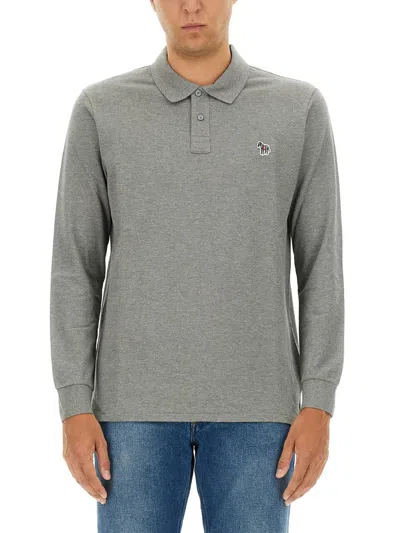 Ps By Paul Smith Polo With Patch In Grey