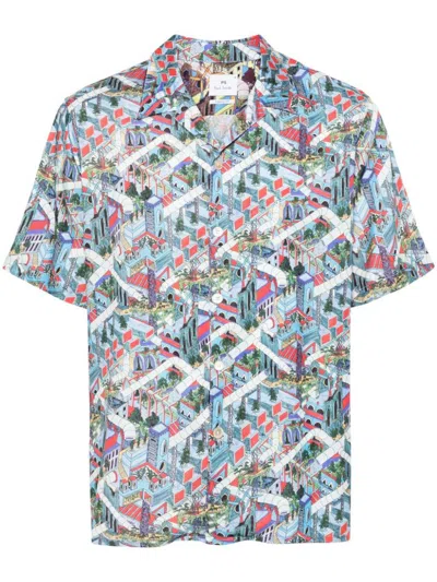 PS BY PAUL SMITH PS PAUL SMITH PRINTED CASUAL SHIRT