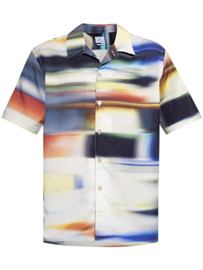 Ps By Paul Smith Ps Paul Smith Printed Cotton Blend Shirt In Multi