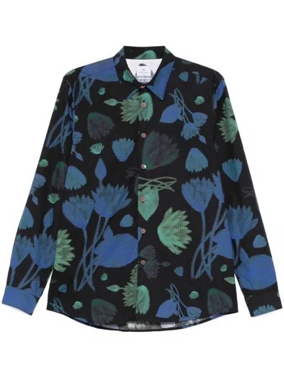 Ps By Paul Smith Ps Paul Smith Printed Cotton Shirt In Blue