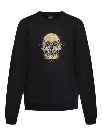 Ps By Paul Smith Ps Paul Smith Printed Cotton Sweatshirt In Black