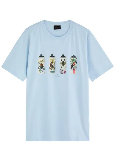 Ps By Paul Smith Ps Paul Smith Printed Cotton T-shirt In Light Blue