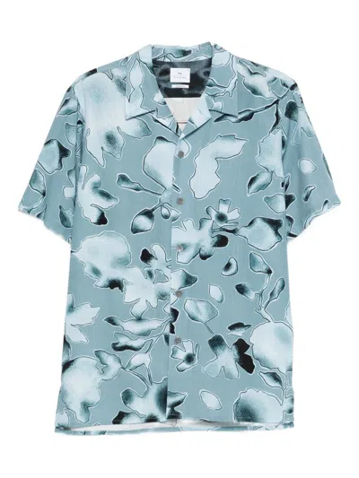 Ps By Paul Smith Ps Paul Smith Printed Shirt In Blue