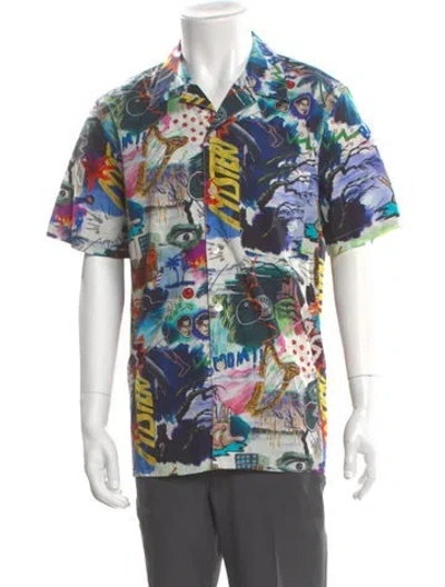 Pre-owned Ps By Paul Smith Ps Paul Smith Printed Short Sleeve Shirt In Blue