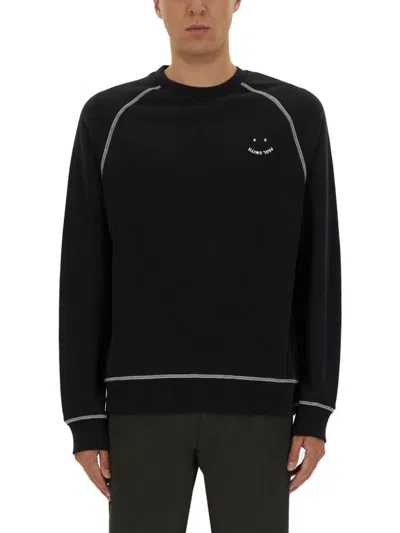 Ps By Paul Smith Ps Paul Smith Sweatshirt With Embroidery Ps Happy In Black
