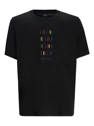 Ps By Paul Smith Ps Paul Smith Ps Stripes Cotton T-shirt In Black