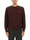 Ps By Paul Smith Logo-embroidered Crew-neck Sweater In Red