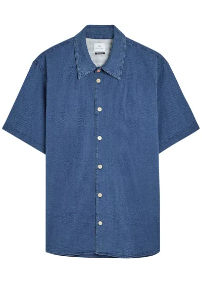 Ps By Paul Smith Ps Paul Smith Relaxed Textured Cotton Shirt In Blue