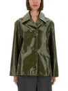 Ps By Paul Smith Ps Paul Smith Shiny Leather Jacket In Green