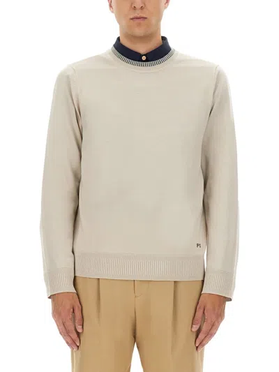 Ps By Paul Smith Ps Paul Smith Shirt With Embroidered Logo In Neutral