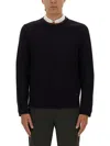 Ps By Paul Smith Ps Paul Smith Classic Crew Neck Shirt With Subtle Embroidered Logo In Blue