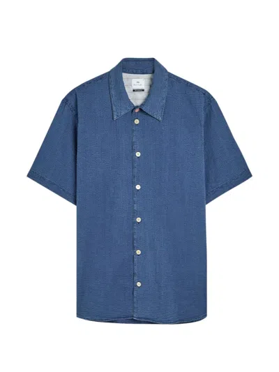Ps By Paul Smith Ps Paul Smith Relaxed Textured Cotton Shirt In Blue
