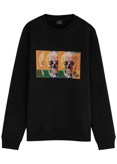 Ps By Paul Smith Ps Paul Smith Skull Printed Cotton-blend Sweatshirt In Black