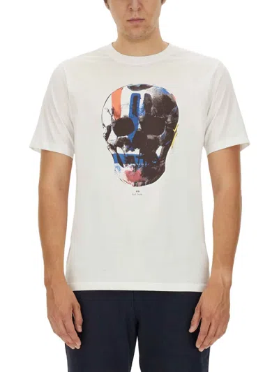 Ps By Paul Smith Ps Paul Smith Skull T-shirt In White