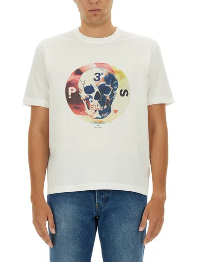 Ps By Paul Smith Ps Paul Smith Skull T-shirt In Gray