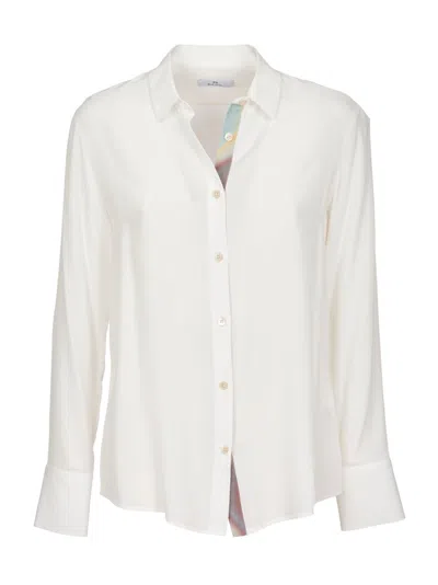 Ps By Paul Smith Ps Paul Smith Spray Swirl Placket Shirt In White