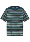 Ps By Paul Smith Ps Paul Smith Mens Multi Yarn-dye Stripe T-shirt In Blue