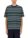 Ps By Paul Smith Ps Paul Smith Mens Multi Yarn-dye Stripe T-shirt