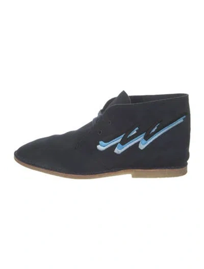 Pre-owned Ps By Paul Smith Ps Paul Smith Suede Patterned Derby Shoes In Blue