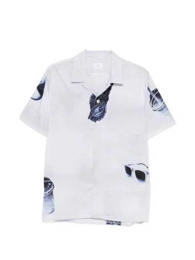 Ps By Paul Smith Ps Paul Smith Mens Short Sleeves Casual Fit Shirt In White