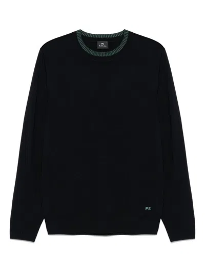 Ps By Paul Smith Ps Paul Smith Wool Crewneck Sweater In Blue
