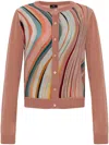 Ps By Paul Smith Ps Paul Smith Swirl Pattern Crewneck Buttoned Cardigan In Pink