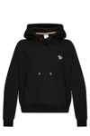 Ps By Paul Smith Zebra-patch Cotton Hoodie In Black