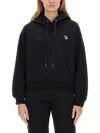 Ps By Paul Smith Zebra-patch Cotton Hoodie In Black