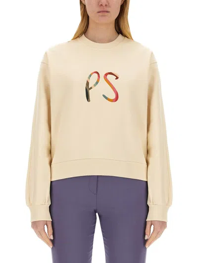 Ps By Paul Smith Ps Paul Smith Swirl Logo Sweatshirt In Beige