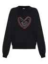 Ps By Paul Smith Ps Paul Smith Swirl Heart Cotton Sweatshirt In Black