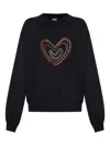 Ps By Paul Smith Ps Paul Smith Swirl Heart Cotton Sweatshirt In Black