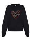 Ps By Paul Smith Ps Paul Smith Swirl Heart Cotton Sweatshirt In Black