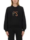 Ps By Paul Smith Spray Swirl Logo-embroidered Sweatshirt In Black