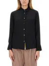 Ps By Paul Smith Ps Paul Smith Curved Hem Poplin Shirt In Black