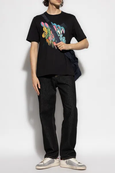 Ps By Paul Smith Ps Paul Smith T-shirt With Colorful Print In Black