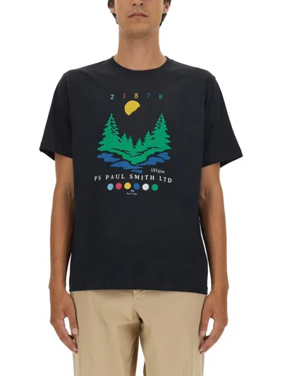 Ps By Paul Smith Ps Paul Smith T-shirt With Logo In Blue