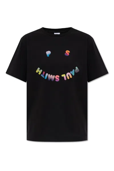 Ps By Paul Smith Women's Black Ps 'happy' Gradient T-shirt