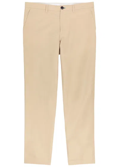 Ps By Paul Smith Ps Paul Smith Tapered-leg Cotton And Linen-blend Trousers In Neutral