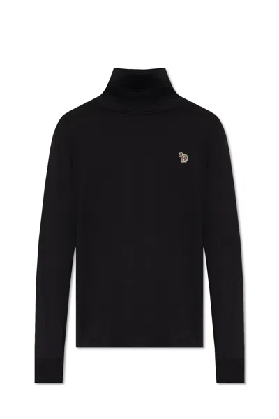 Ps By Paul Smith Ps Paul Smith Turtleneck Sweater With Patch In Black