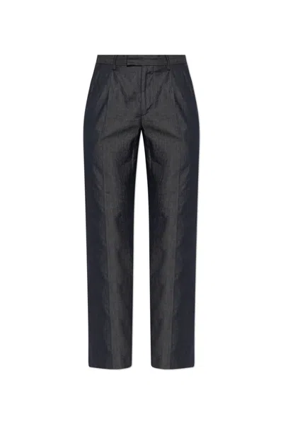 Ps By Paul Smith Ps Paul Smith Twill Pleated Trousers In Black