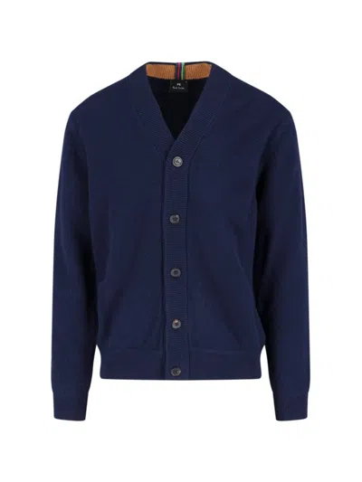 Ps By Paul Smith V-neck Cardigan In Navy