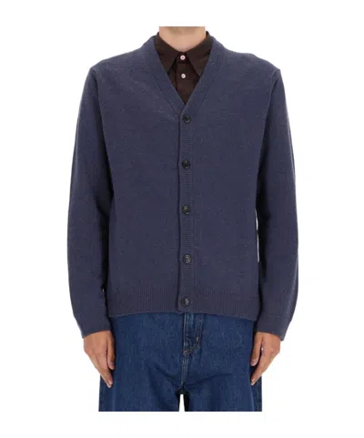 Ps By Paul Smith Ps Paul Smith V-neck Knitted Cardigan In Blue